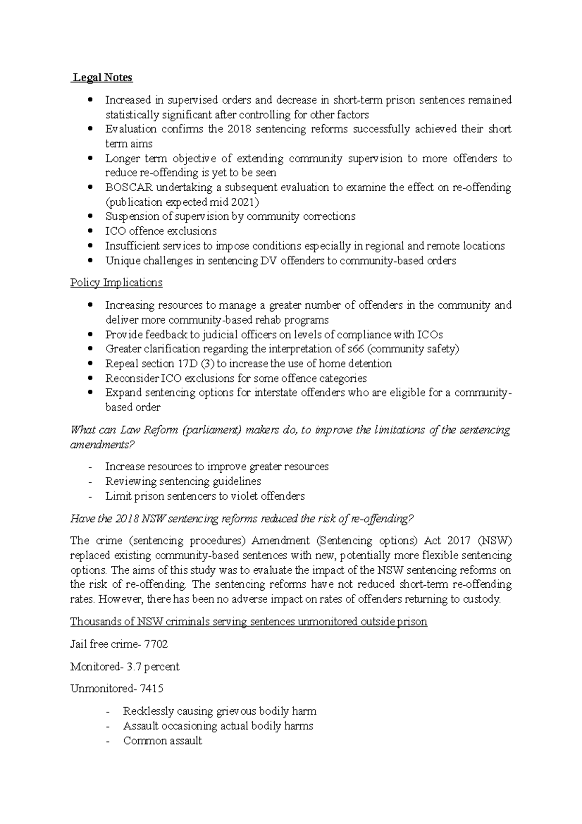 Legal Notes - Legal Notes Increased in supervised orders and decrease ...