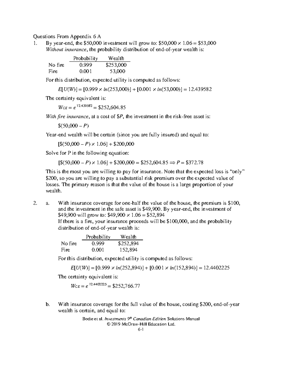 Hw4a w2022 FNCE 443 2022 - Bodie et al. Investments 9 th Canadian ...