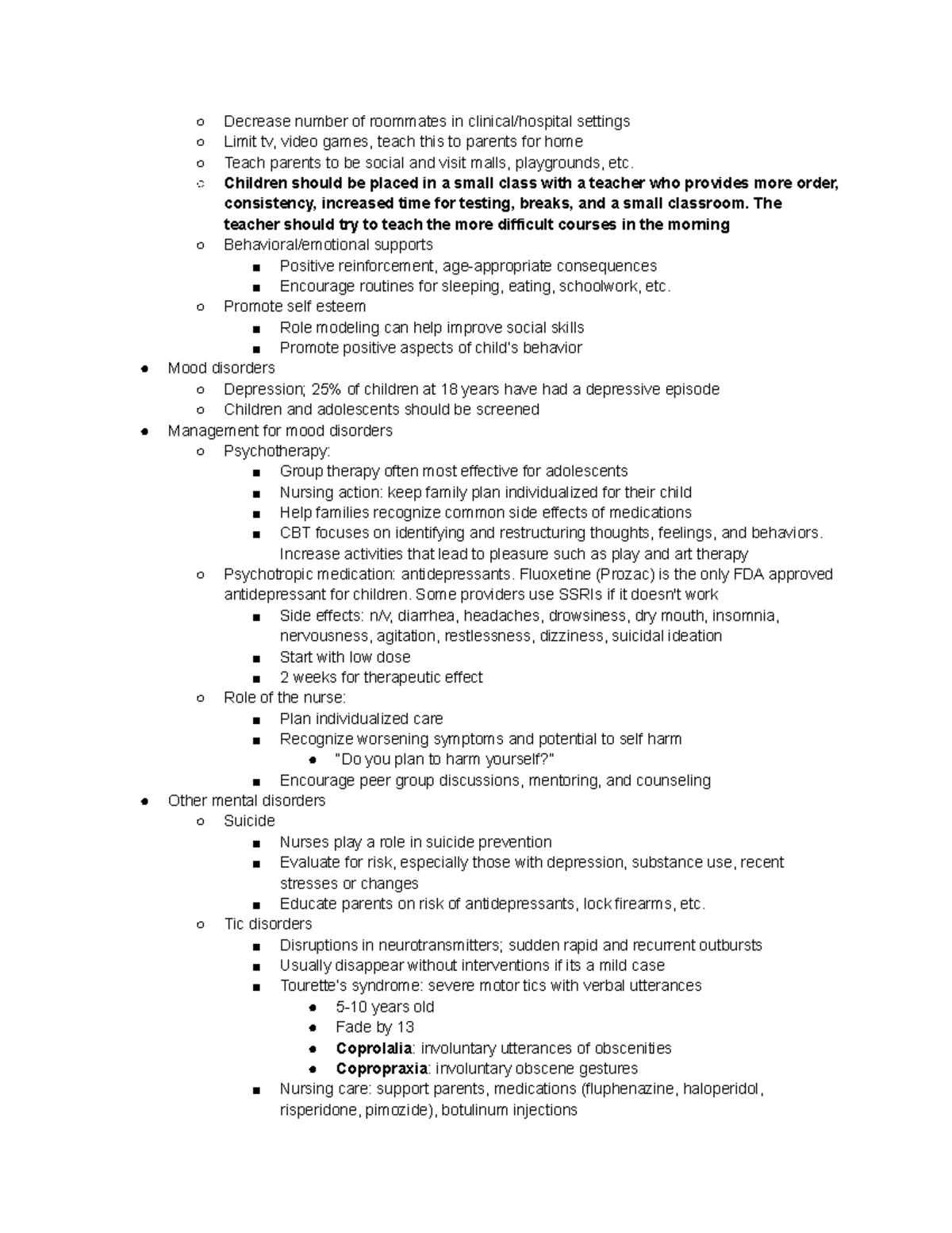 Study - Decrease number of roommates in clinical/hospital settings ...