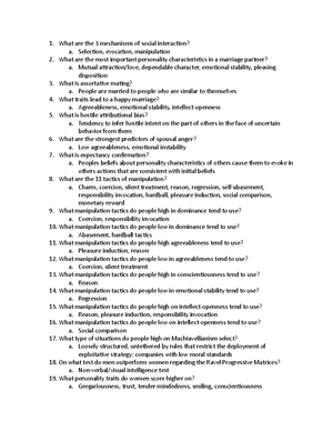 Psych 353Lecture Questions - Exam 1 The Goal Of Personality Psychology ...