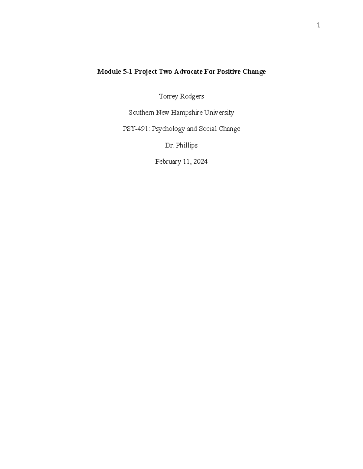 Mod 5 project two - course work - Module 5-1 Project Two Advocate For ...