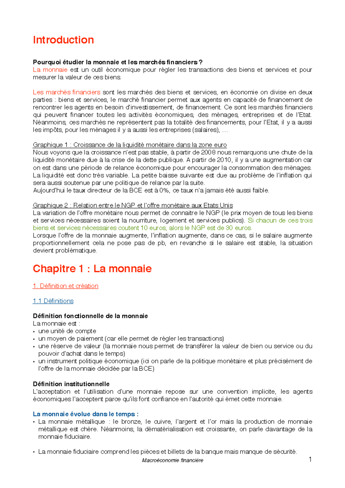 Chapitre 1 - Notes de cours 1 - Introduction Pourquoi étudier la ...