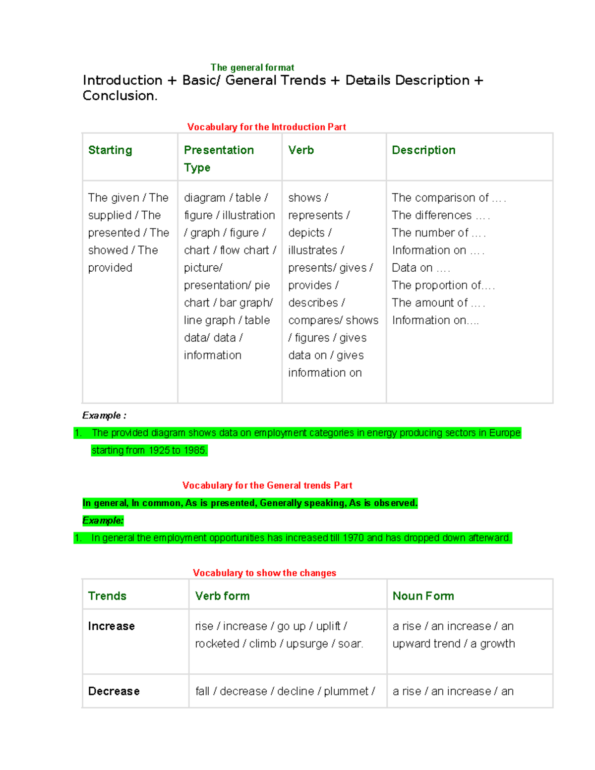 Words Handout Beg - DFGDFGDZ - The general format Introduction + Basic ...
