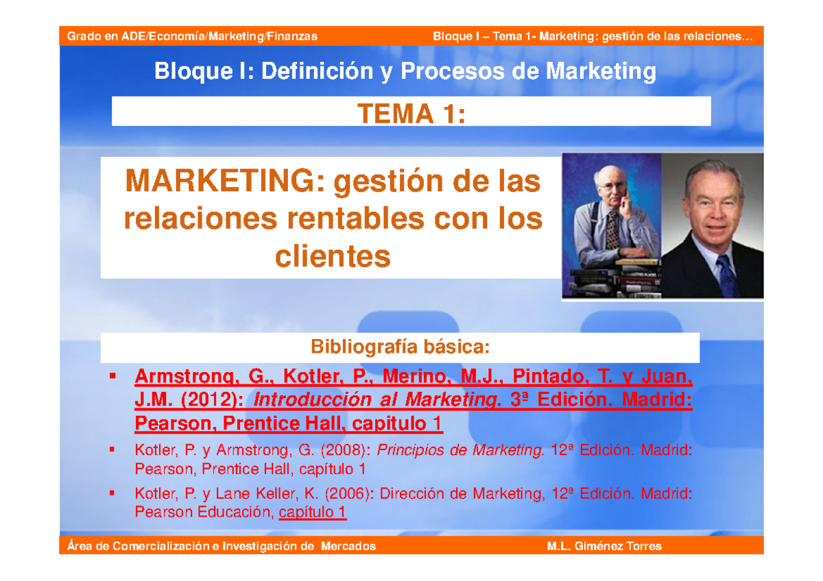 Tema 1-Introducción Al Marketing - Bloque I: Definición Y Procesos De ...