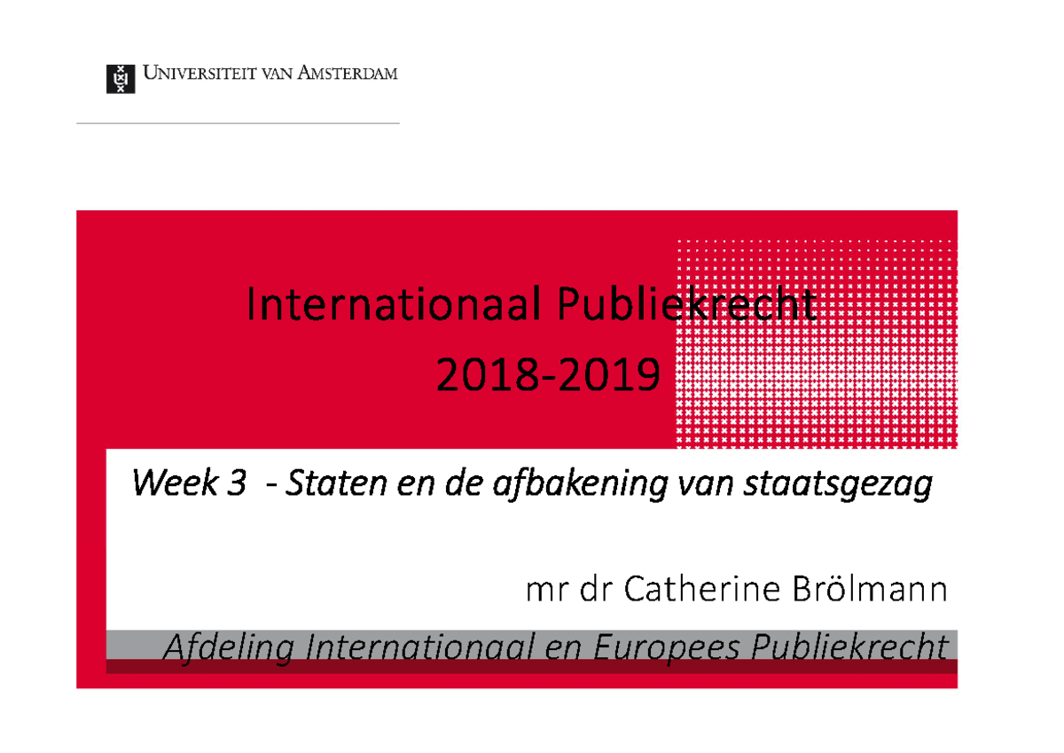 Week 3 (IPUR 18-19) Staten en de afbakening van staatsgezag