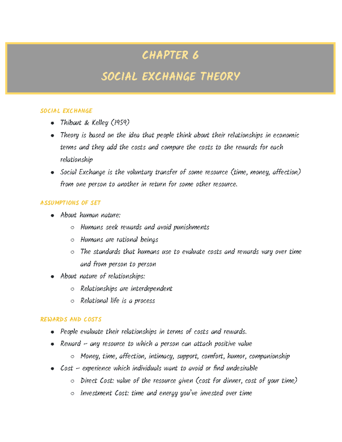 social exchange theory evaluation essay