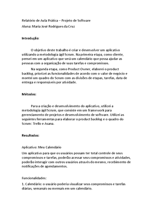 Projeto DE Software - RELATORIO DE AULA PRATICA - SUPERIO TECNOLOGIA EM ...