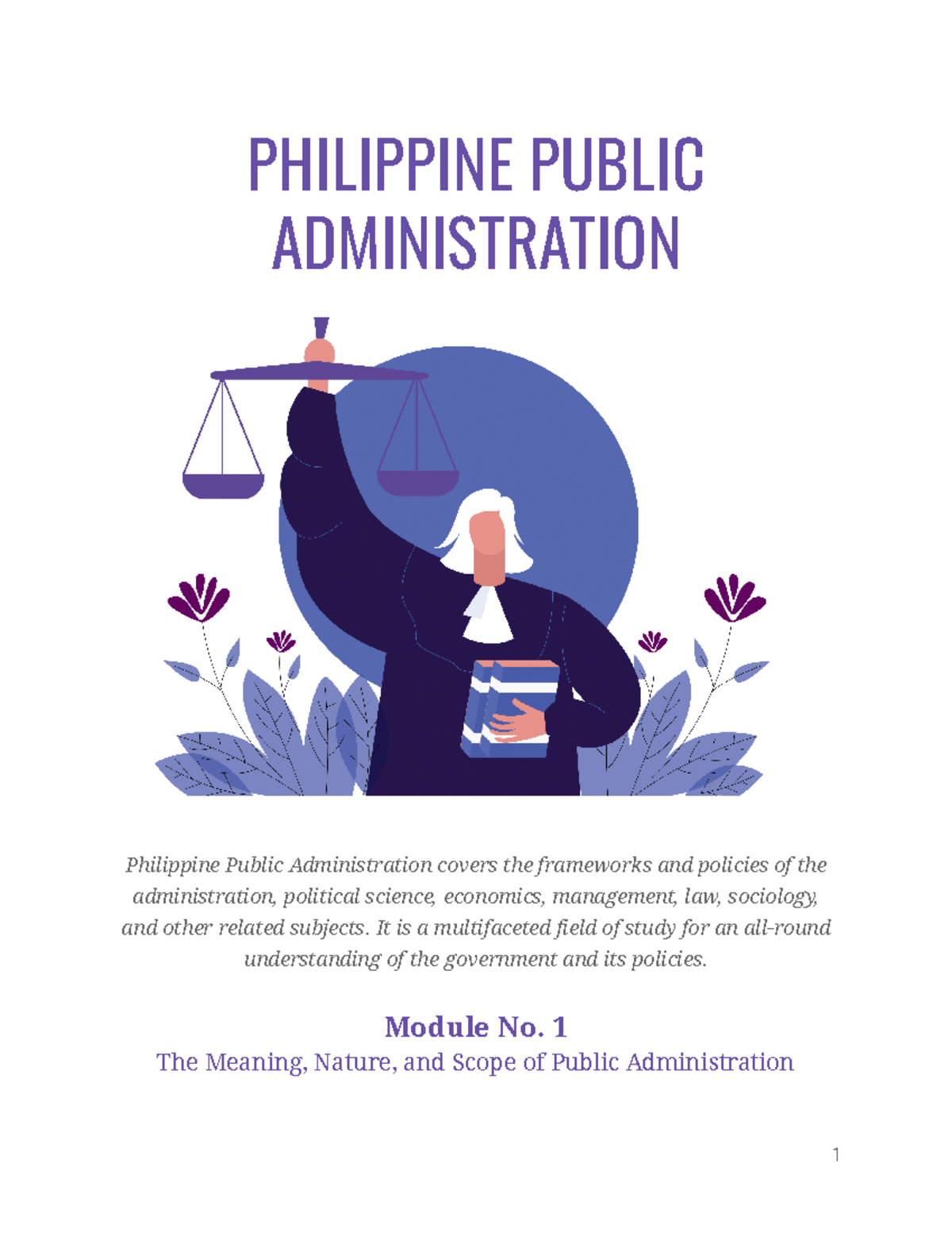 Module 1 THE Meaning, Nature, AND Scope OF Public Administration