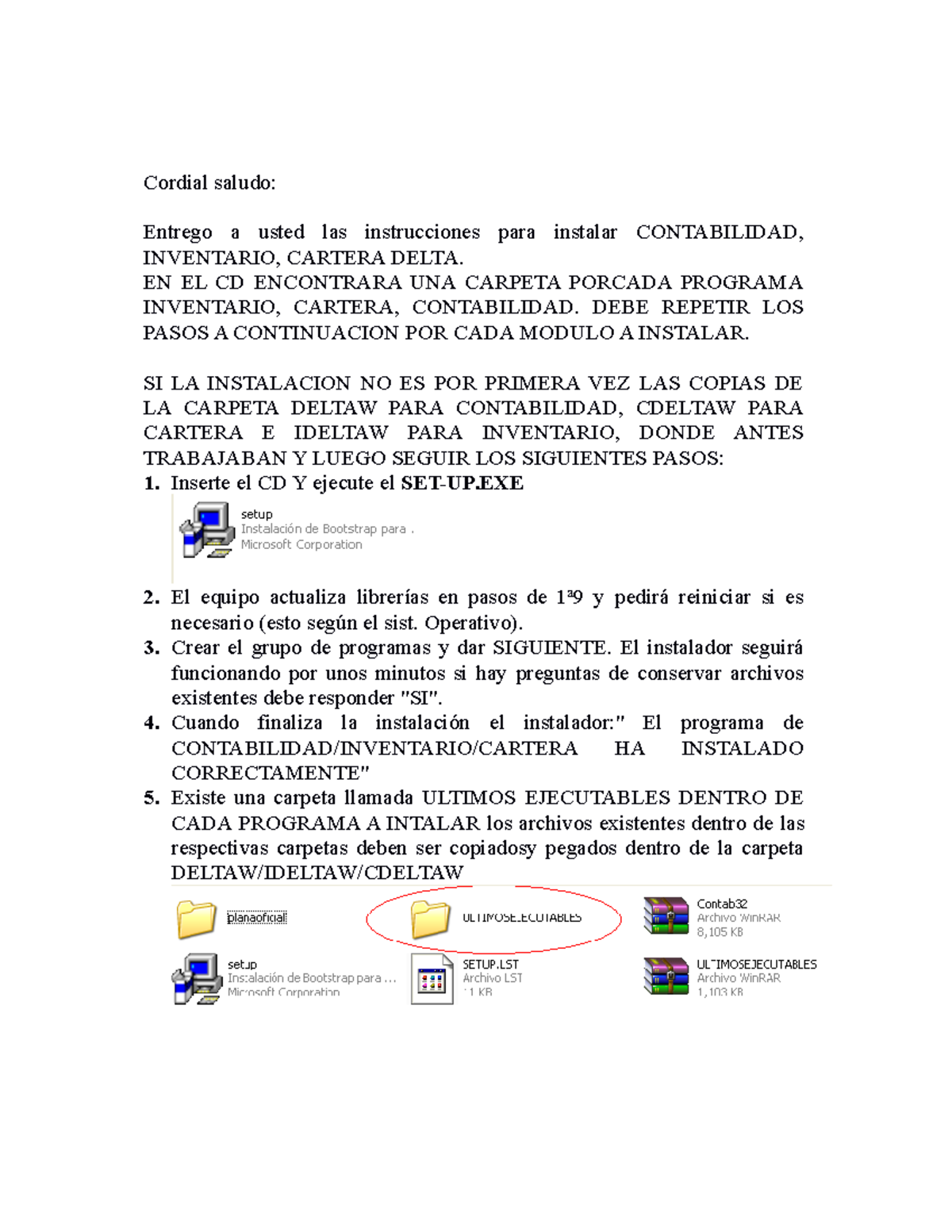 Instrucciones instalacion programas delta windows cordial saludo