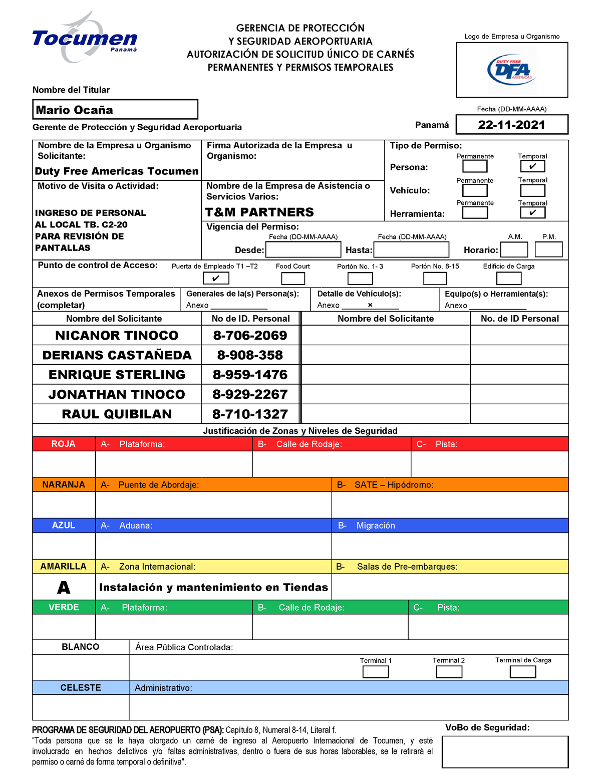 Formulario-Solicitud De Permisos Av Sec Enero 2023 - Y SEGURIDAD ...