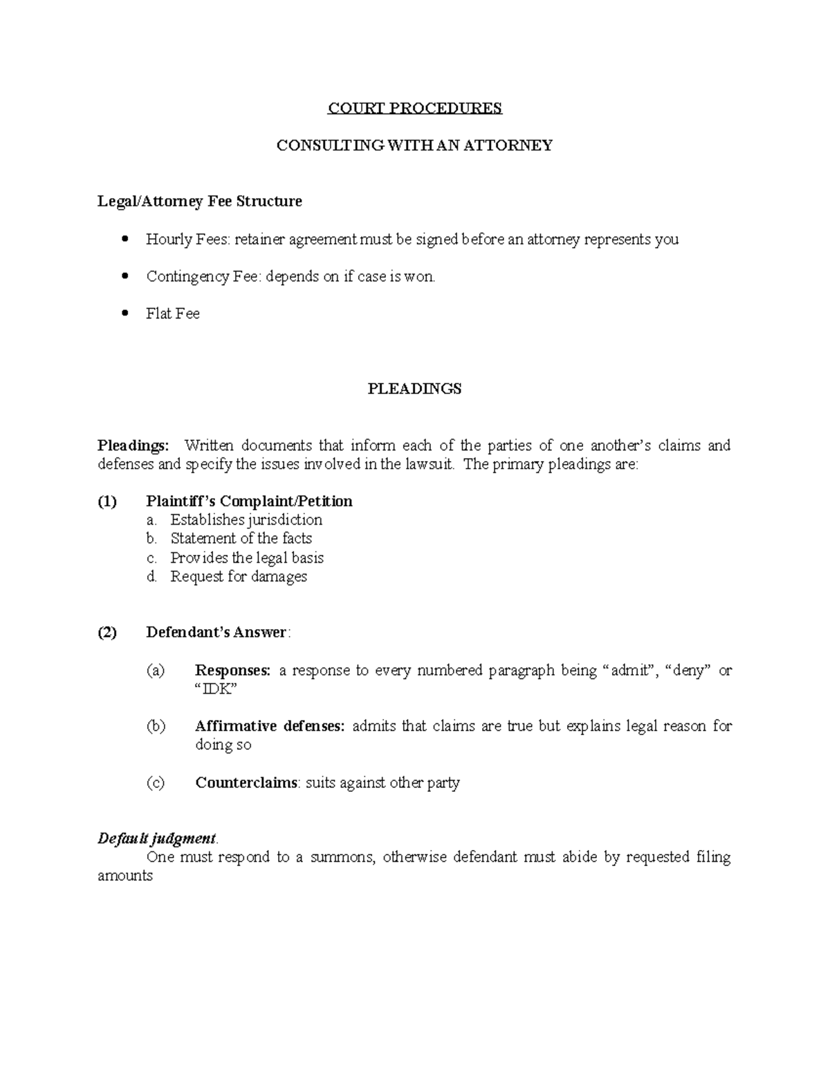 Court+ Procedures+-+Lecture+OL+F2015 - COURT PROCEDURES CONSULTING WITH ...