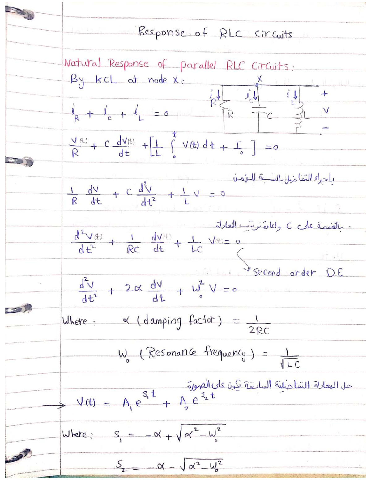 Natural Response of Parallel RLC Circuits - Electronics And Devices ...