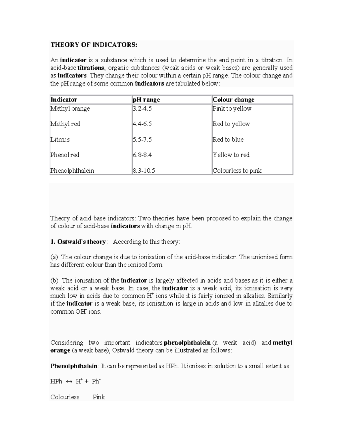 Theory Of Indicators THEORY OF INDICATORS An indicator is a