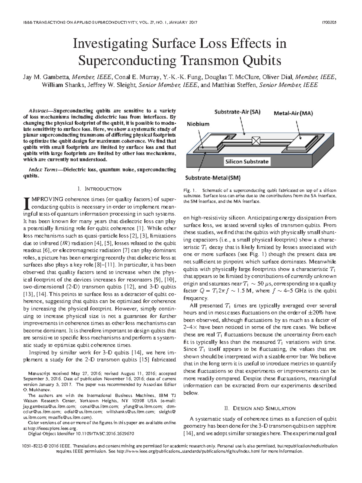 Surface loss mechanisms in superconducting qubits - Investigating ...