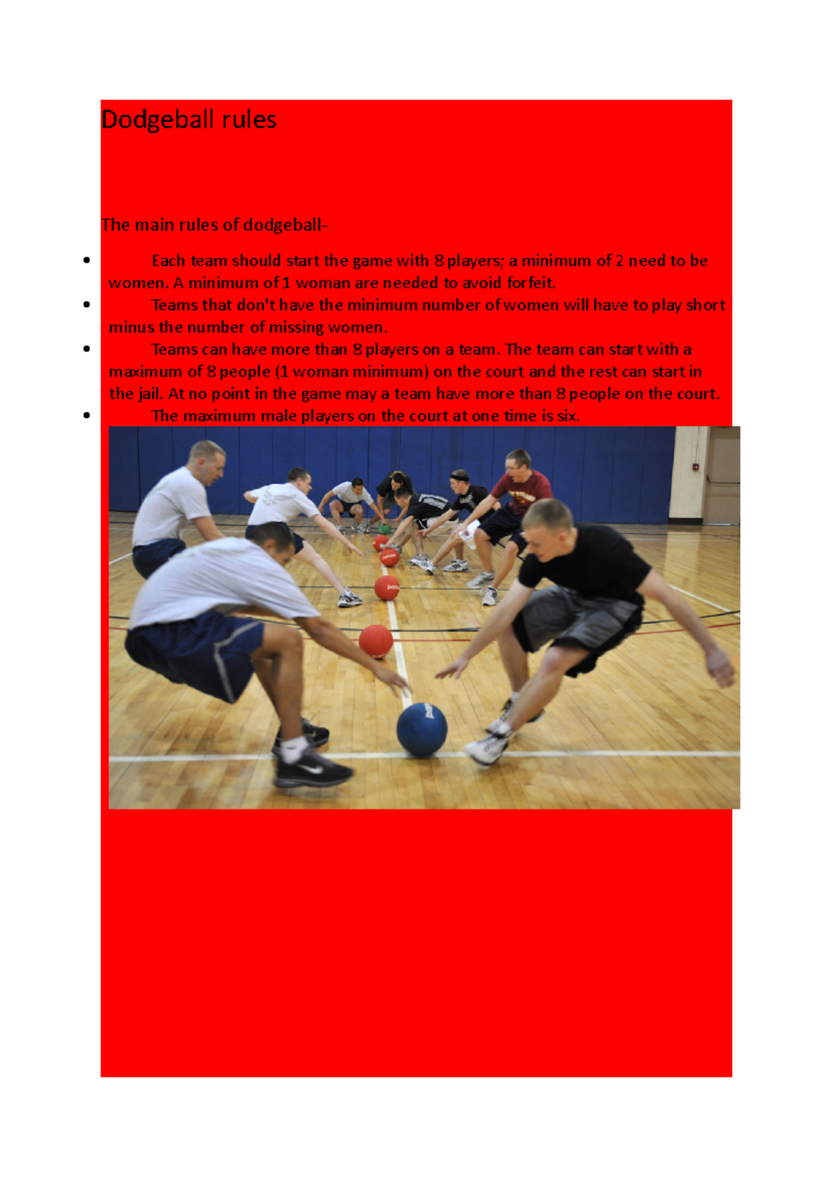 Dodgeball rules nnnnnnnnnnnnnnnnnnnnnnnnnnnn Dodgeball rules The