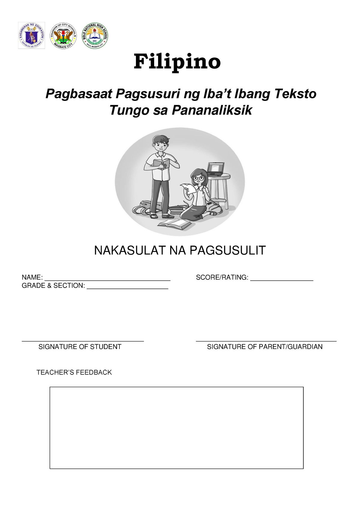 Pagbasa At Pagsusuri 4th 2nd Sem Exam 2022-2023 - Filipino Pagbasaat ...