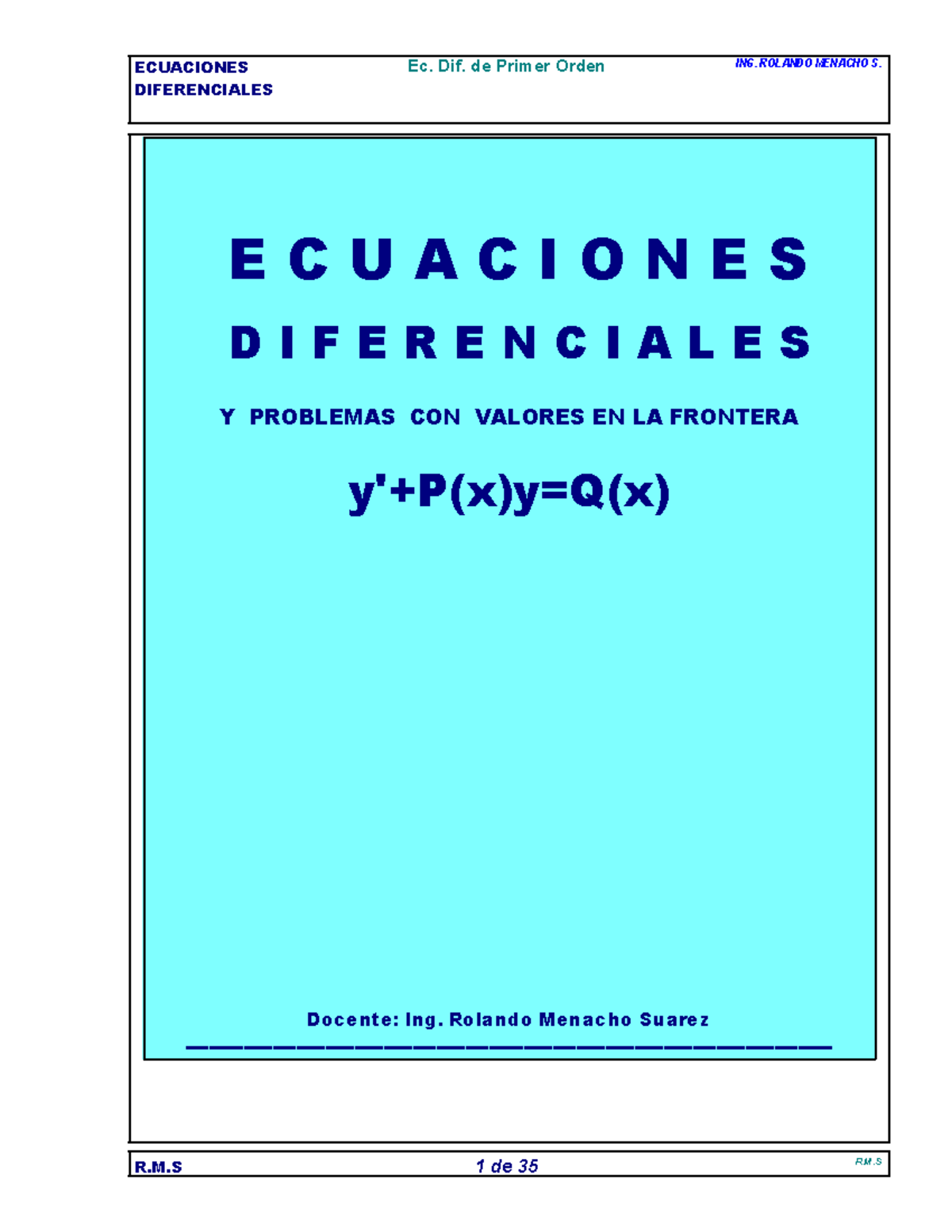 TEMA1 Apuntes De Ecuaciones Diferenciales - ECUACIONES DIFERENCIALES E ...