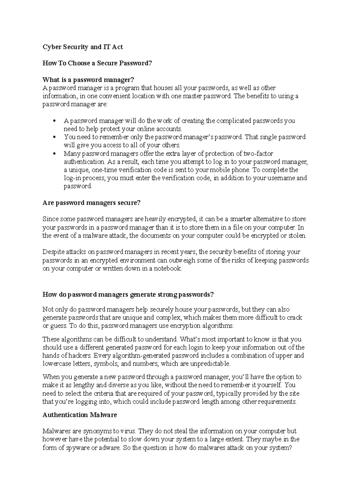 Cyber Security and IT Act - The benefits to using a password manager ...