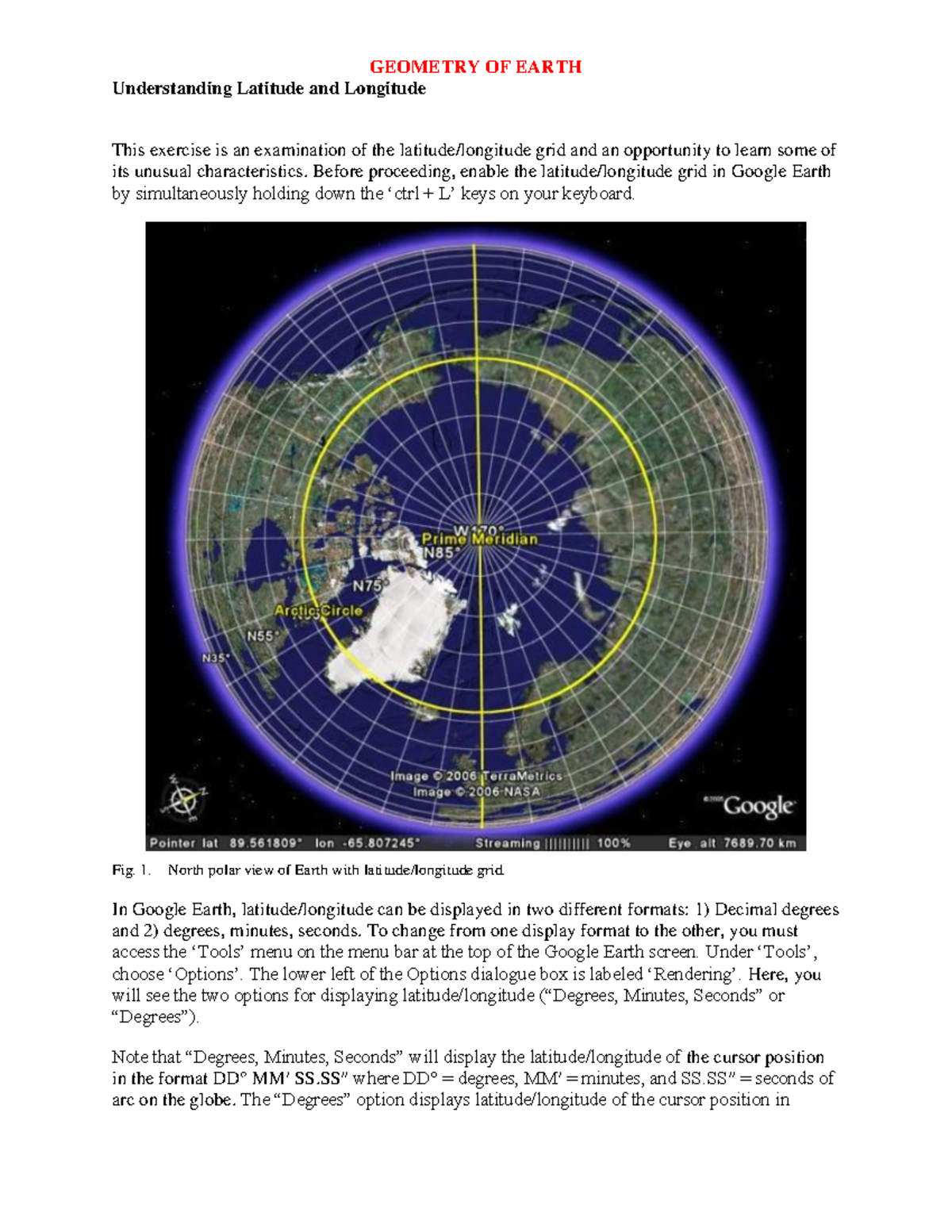 Geometry Of Earth - Geologie - GEOMETRY OF EARTH Understanding Latitude ...