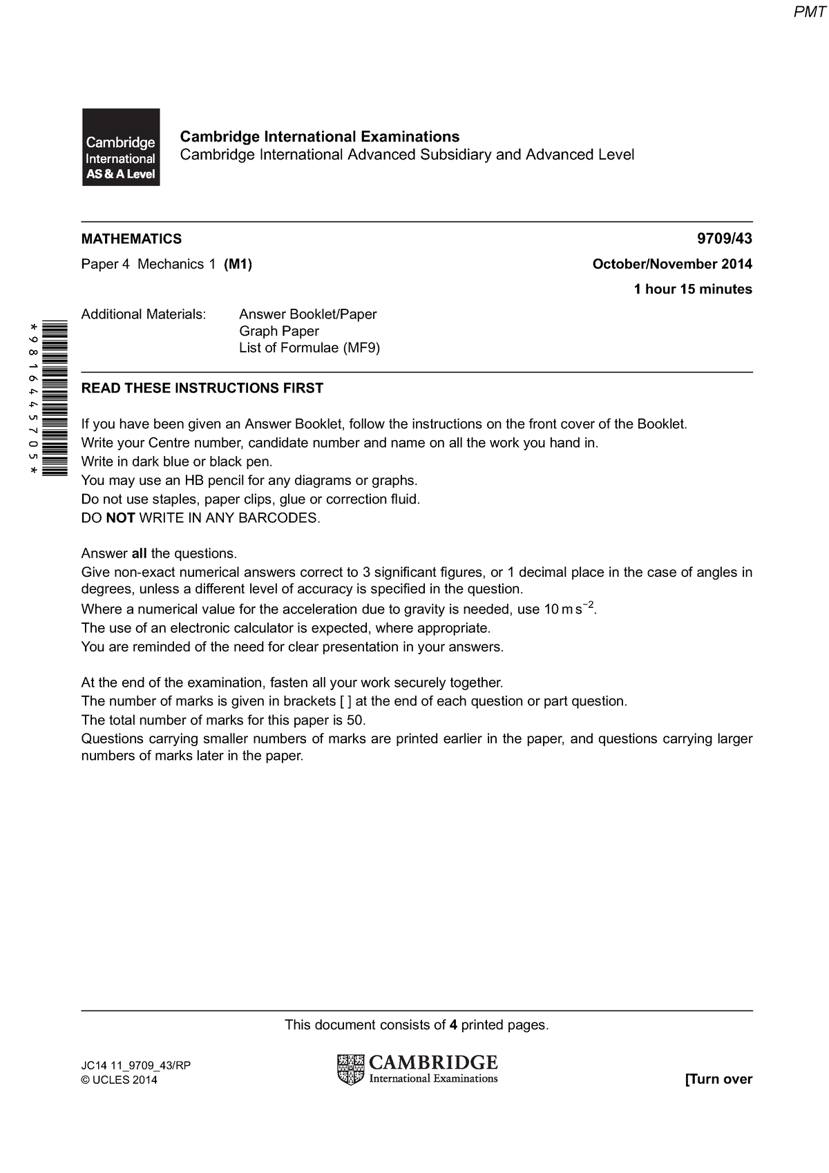 Mechanics CIE - 9816445705 Cambridge International Examinations ...