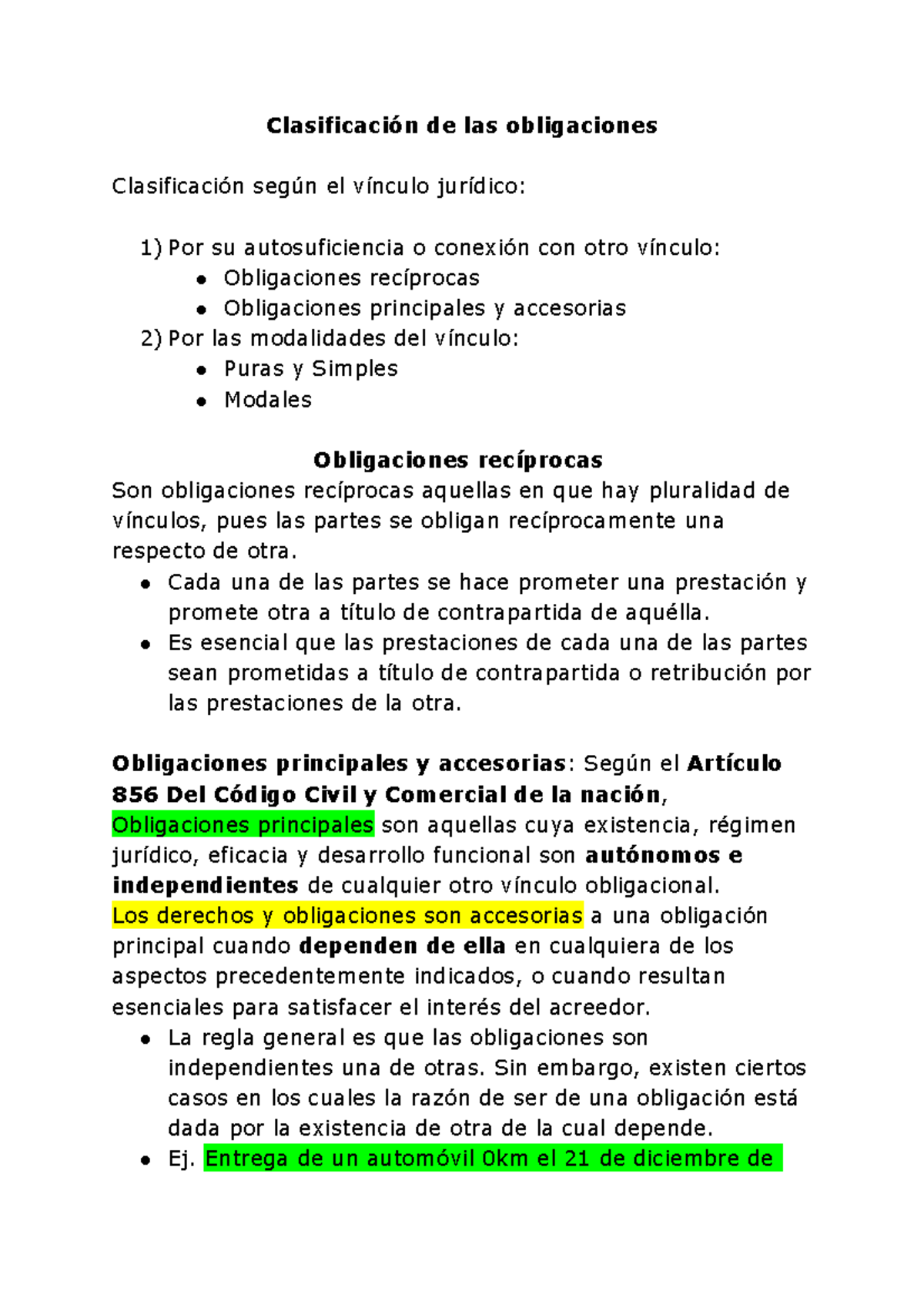 Lunes 4 4 - Canale Clasificación DE LAS Obligaciones - Clasificación De ...