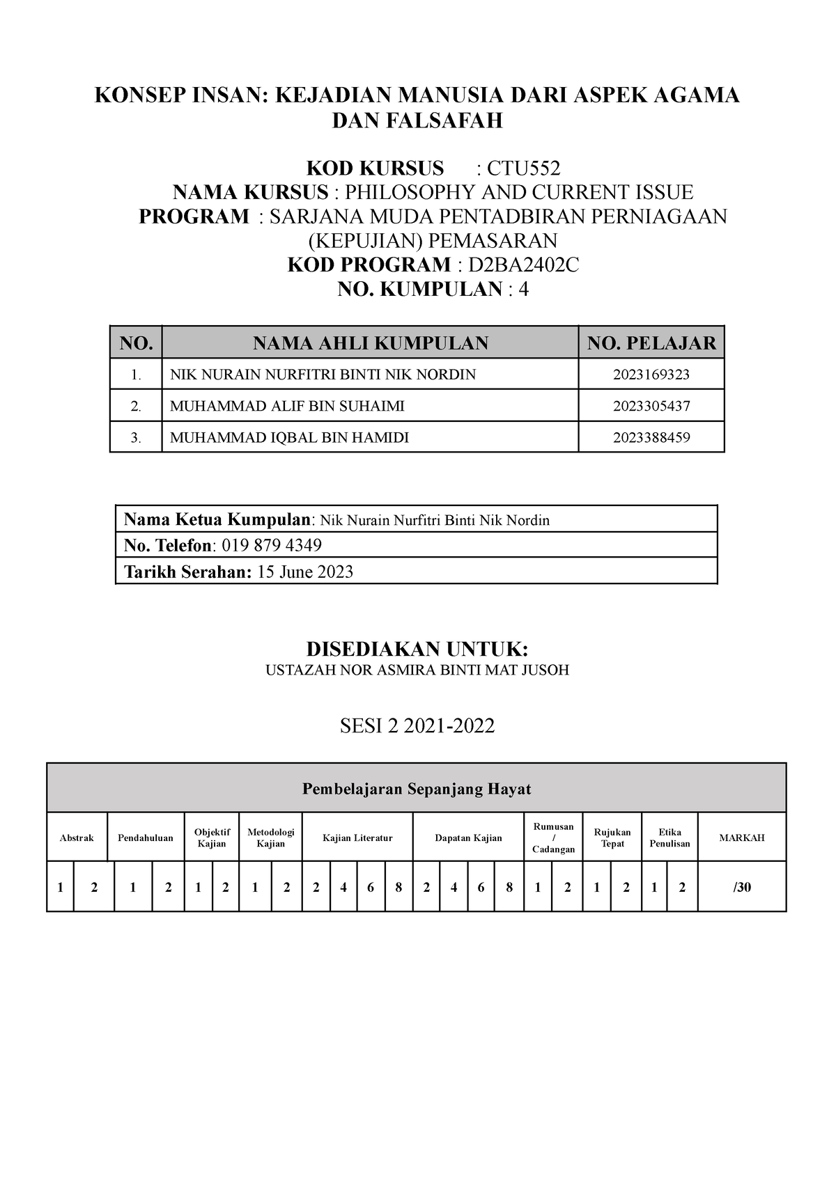 CTU552 Kejadian Manusia - KONSEP INSAN: KEJADIAN MANUSIA DARI ASPEK ...