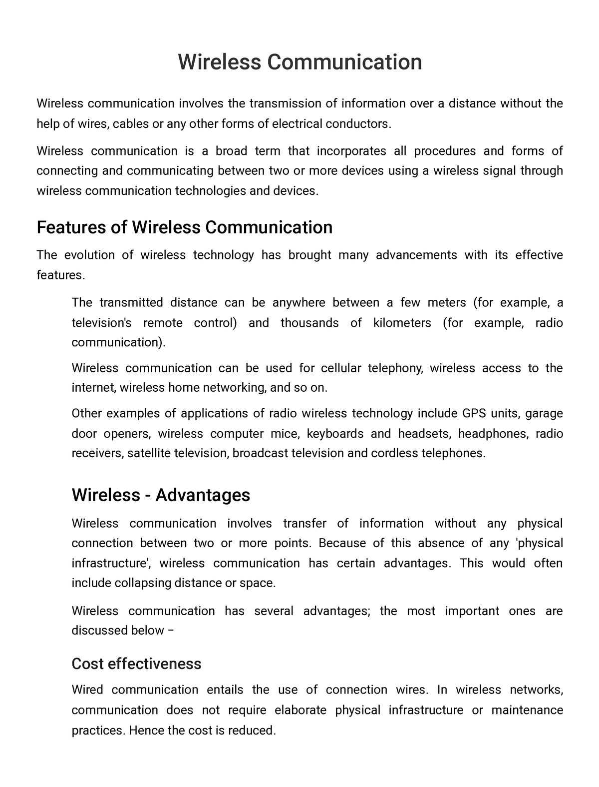 case study on wireless communication