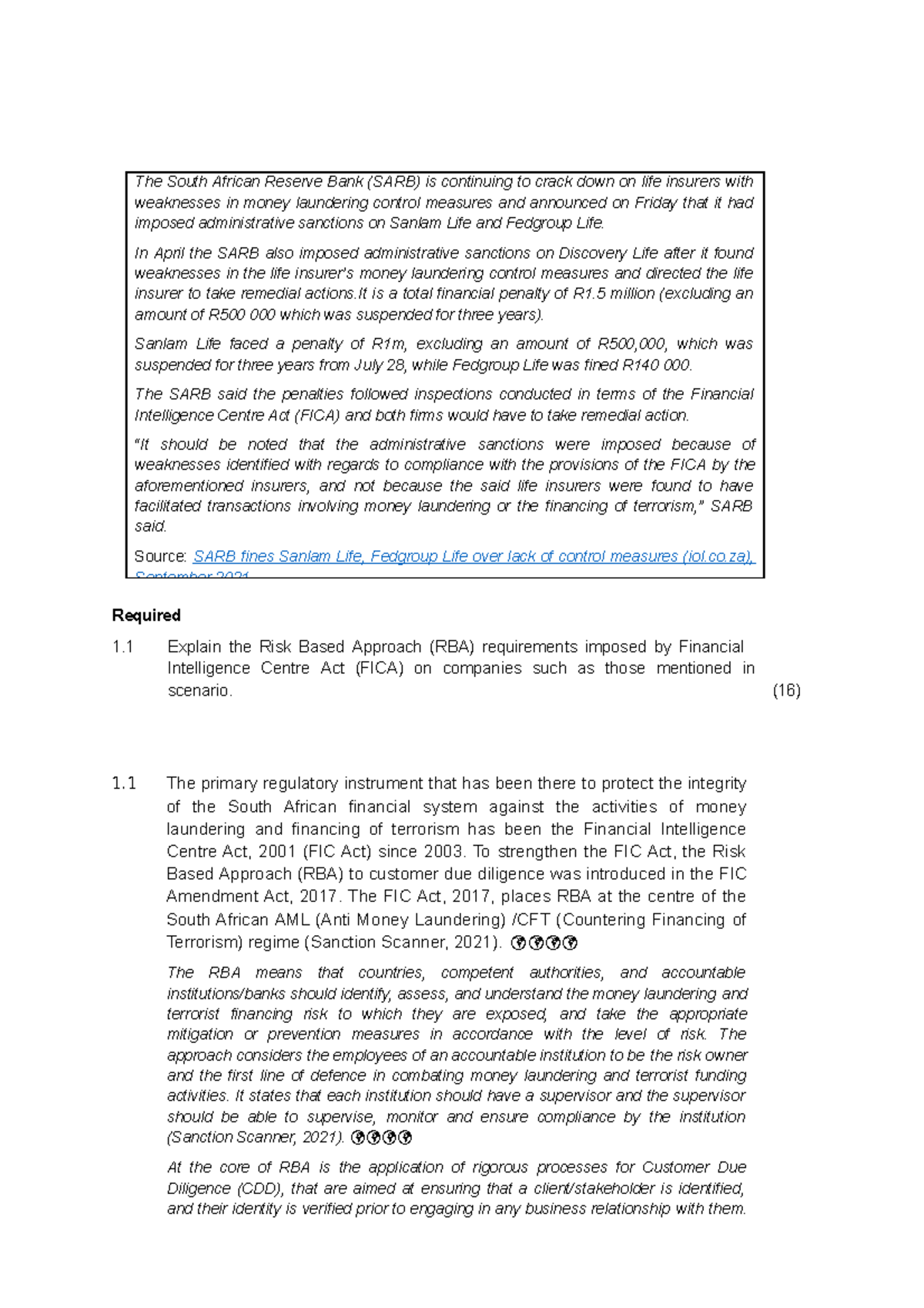 Risk Based approach to AML - ATF regulations - The South African ...