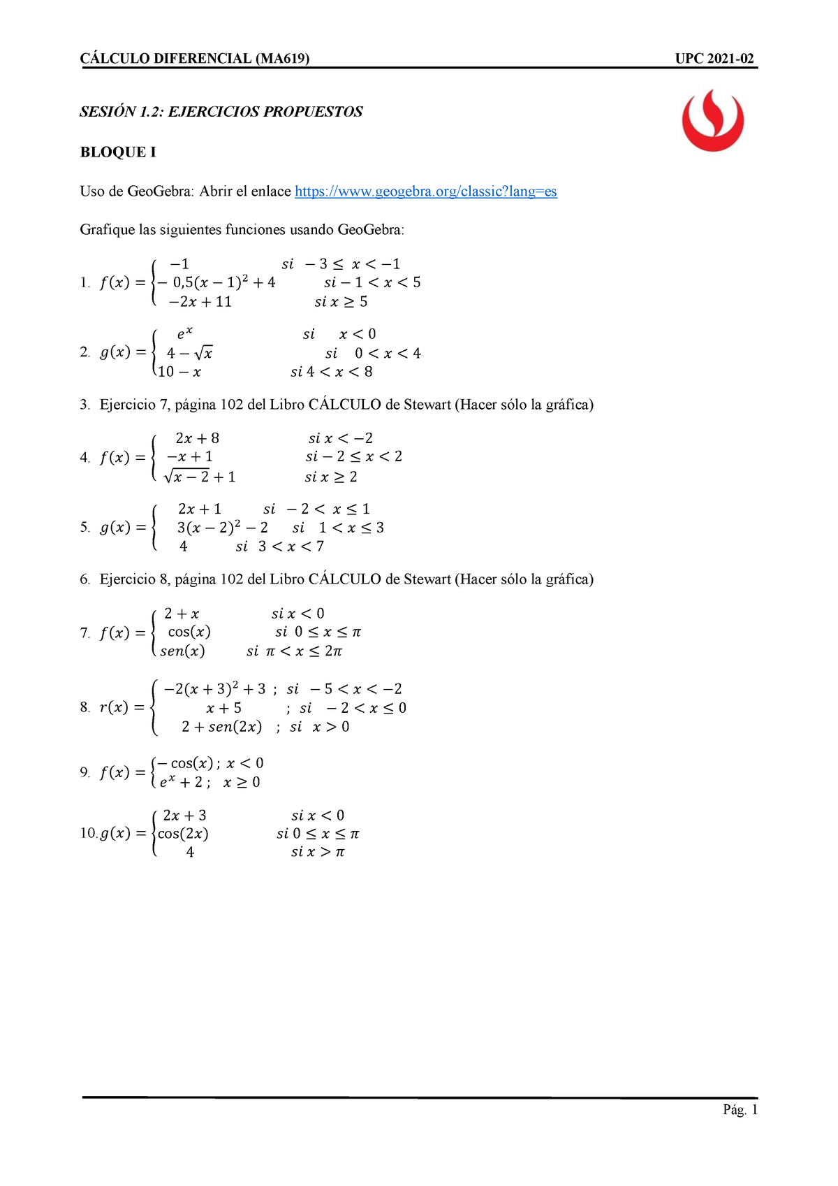 EJERCICIOS DE CALCULO DIFERENCIAL PARA PRACTICAR - CÁLCULO DIFERENCIAL ...