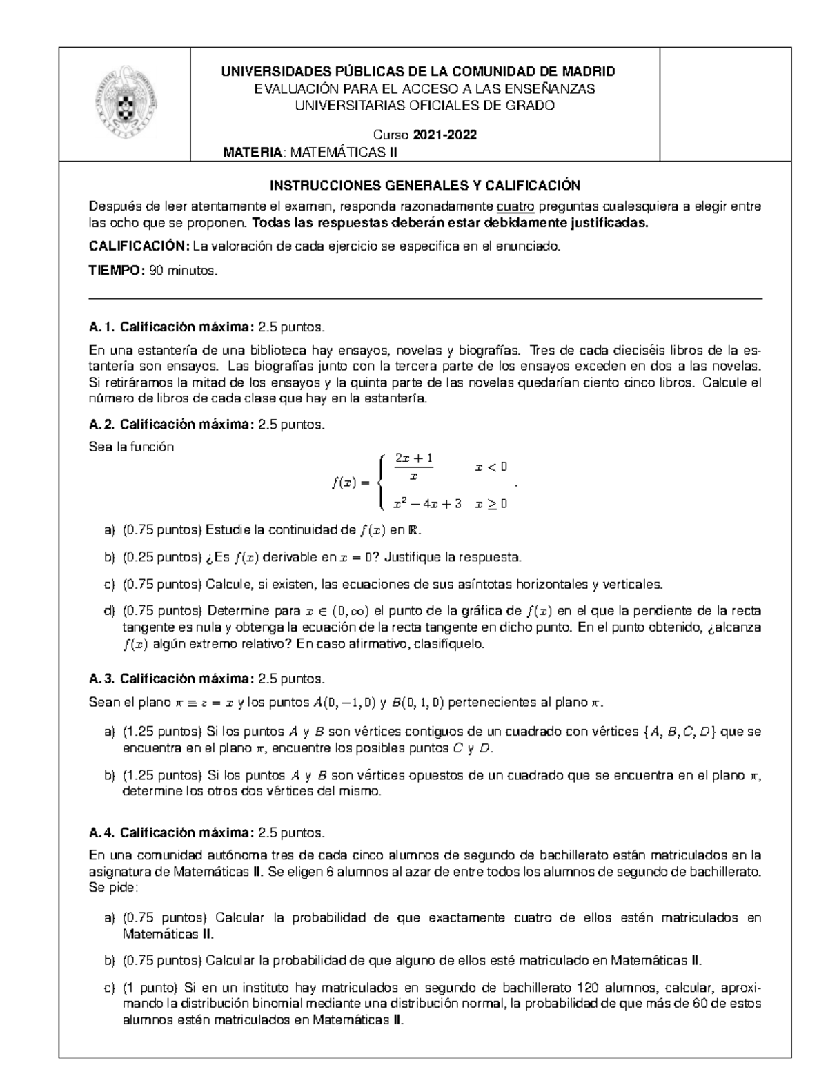 Matem Áticas-ii Jl - Evau Mates - UNIVERSIDADES P ́UBLICAS DE LA ...