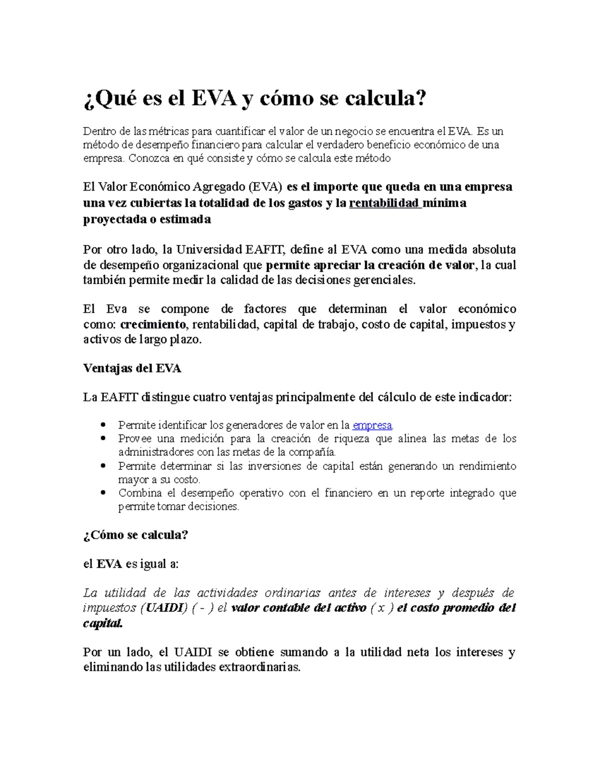 Eva y punto de equilibrio - ¿Qué es el EVA y cómo se calcula? Dentro de ...