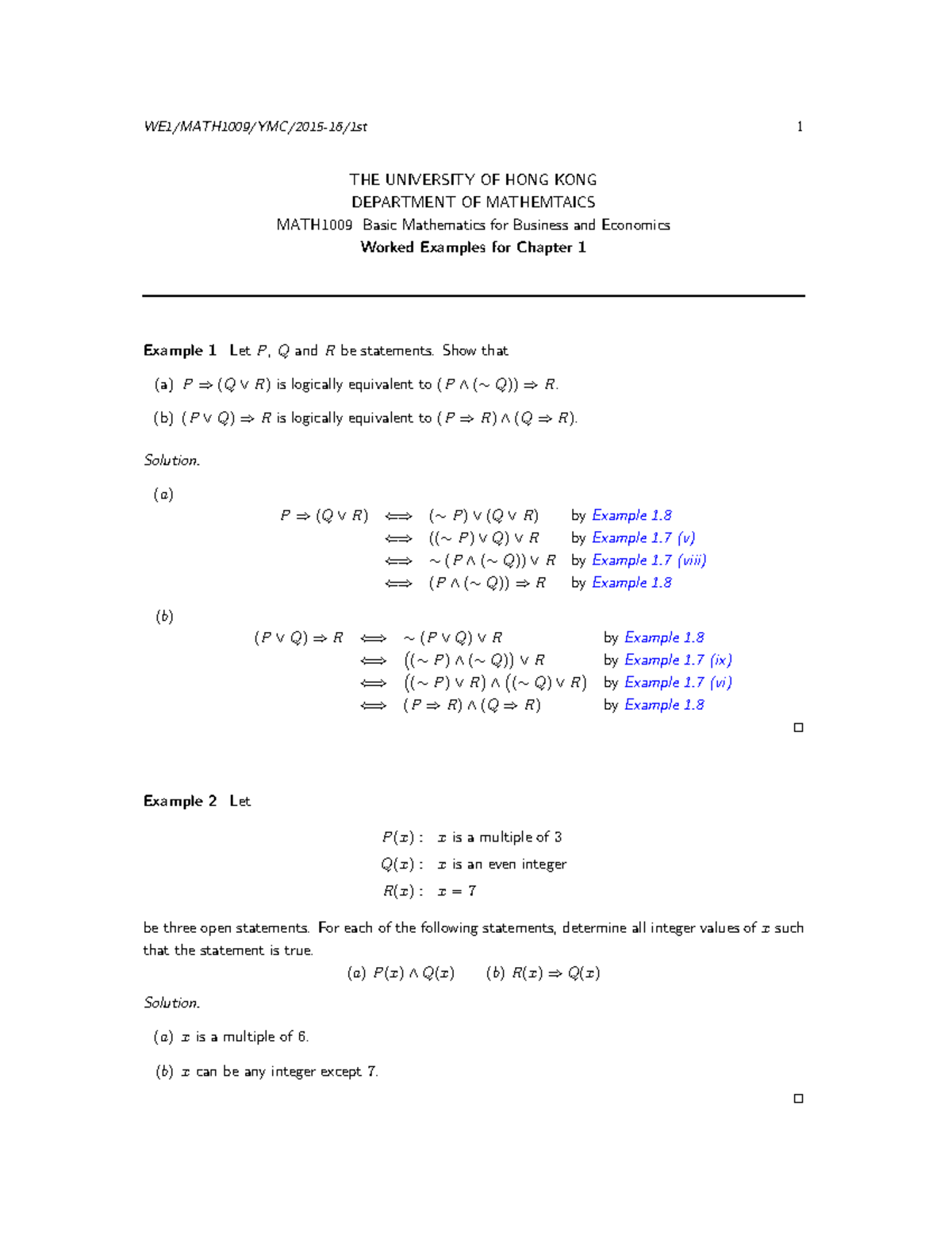 Ch1Worked Examples(1009)(15-16 First) - WE1/MATH1009/YMC/2015-16/1st 1 ...