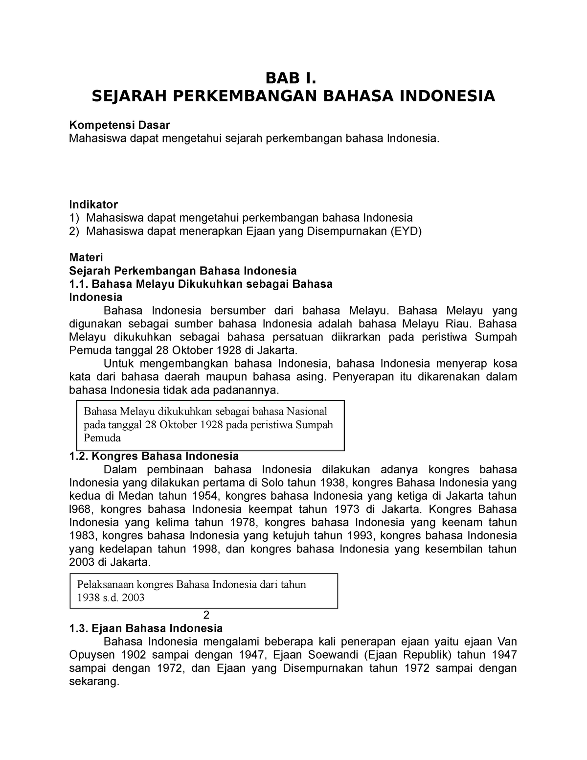 Sejarah Perkembangan Bahasa Indonesia - BAB I. SEJARAH PERKEMBANGAN ...