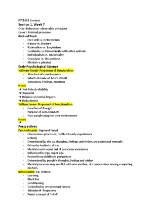 1001PSY Module 1 notes - Introduction to Psychology 1001PSY Why ...