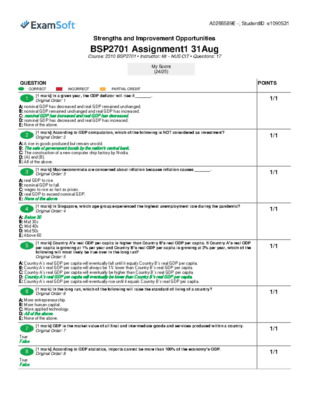 Assignment 1 Solutions - Strengths and Improvement Opportunities ...