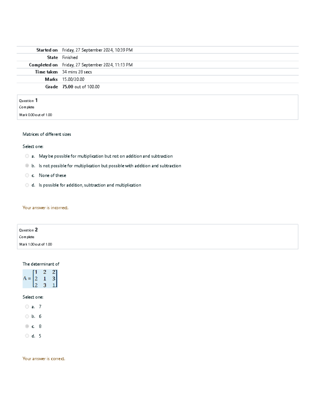 Final LAB QUIZ 1 Attempt review NP 2 - Started on Friday, 27 September ...