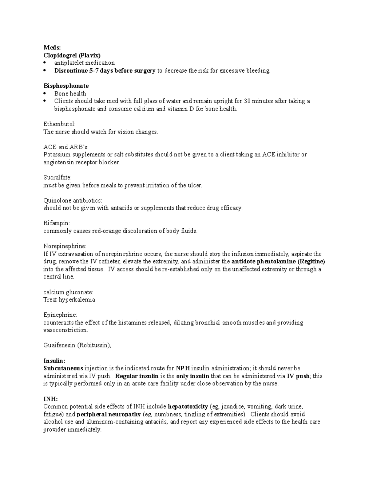 Uworld meds - nclex prep - Meds: Clopidogrel (Plavix) antiplatelet ...