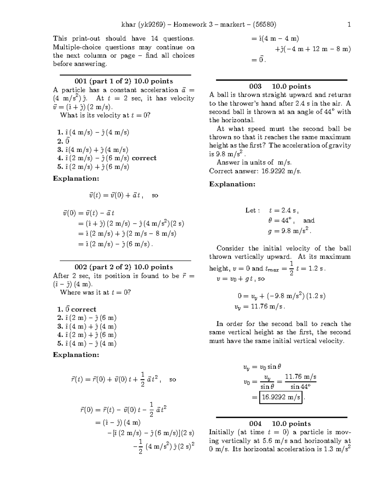 phy 301 assignment 2 solution 2023