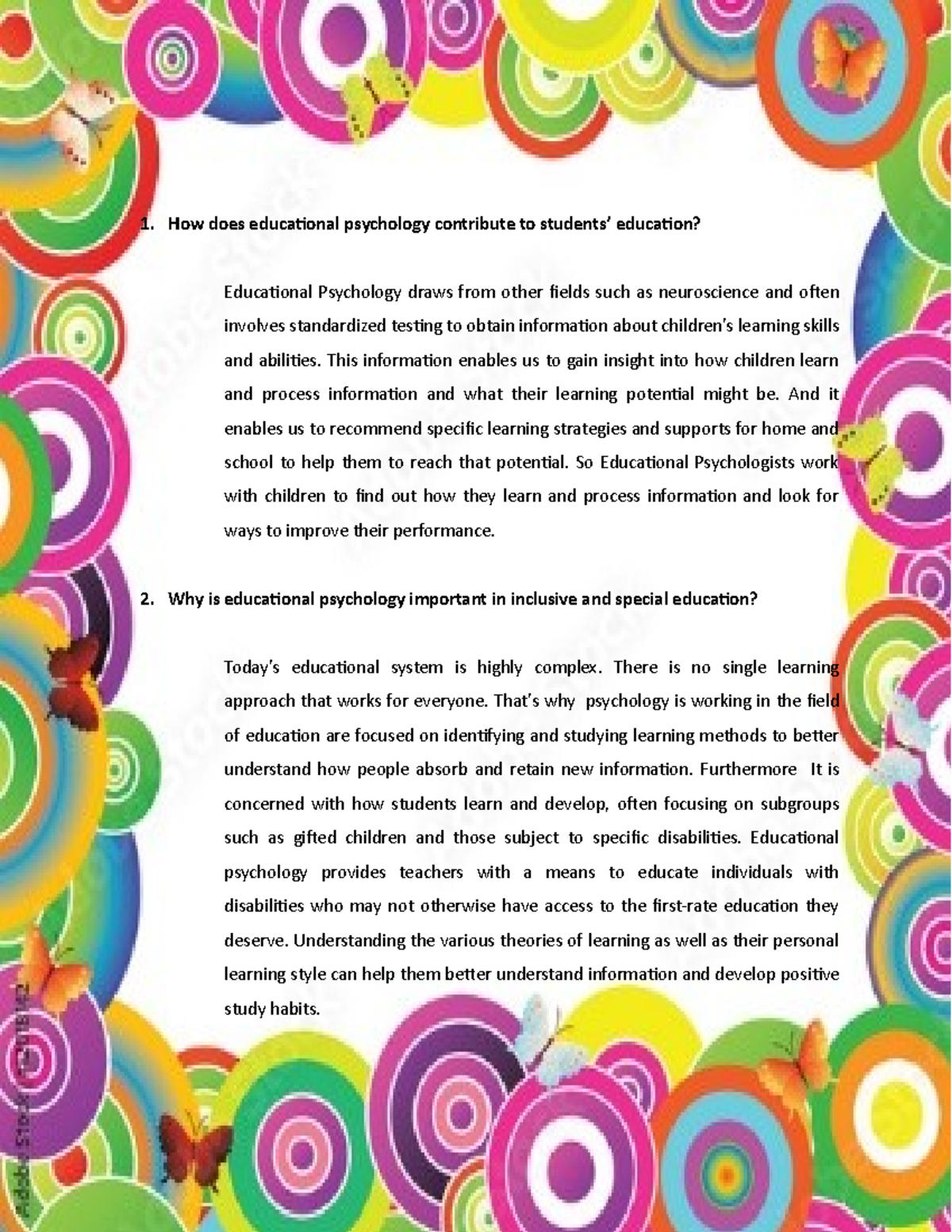 Prof Ed 105 Assignment 4 - Facilitating Learner Centered-Teaching ...