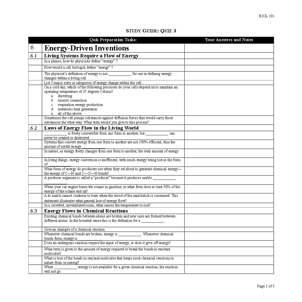 Study Guide Quiz 3 - Quiz - STUDY GUIDE: QUIZ 3 Quiz Preparation Tasks ...