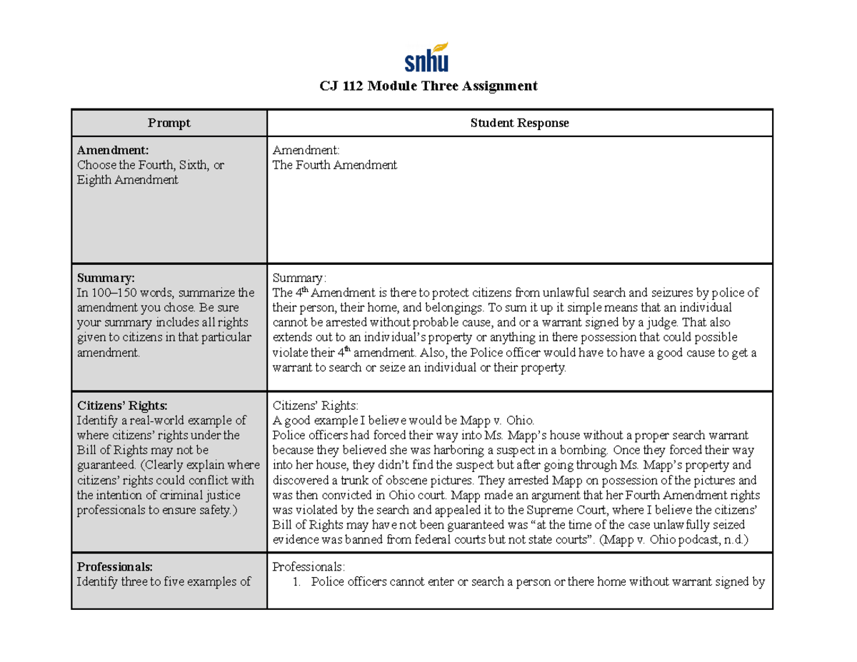 CJ 112 Module Three Assignment 4th - CJ 112 Module Three Assignment ...