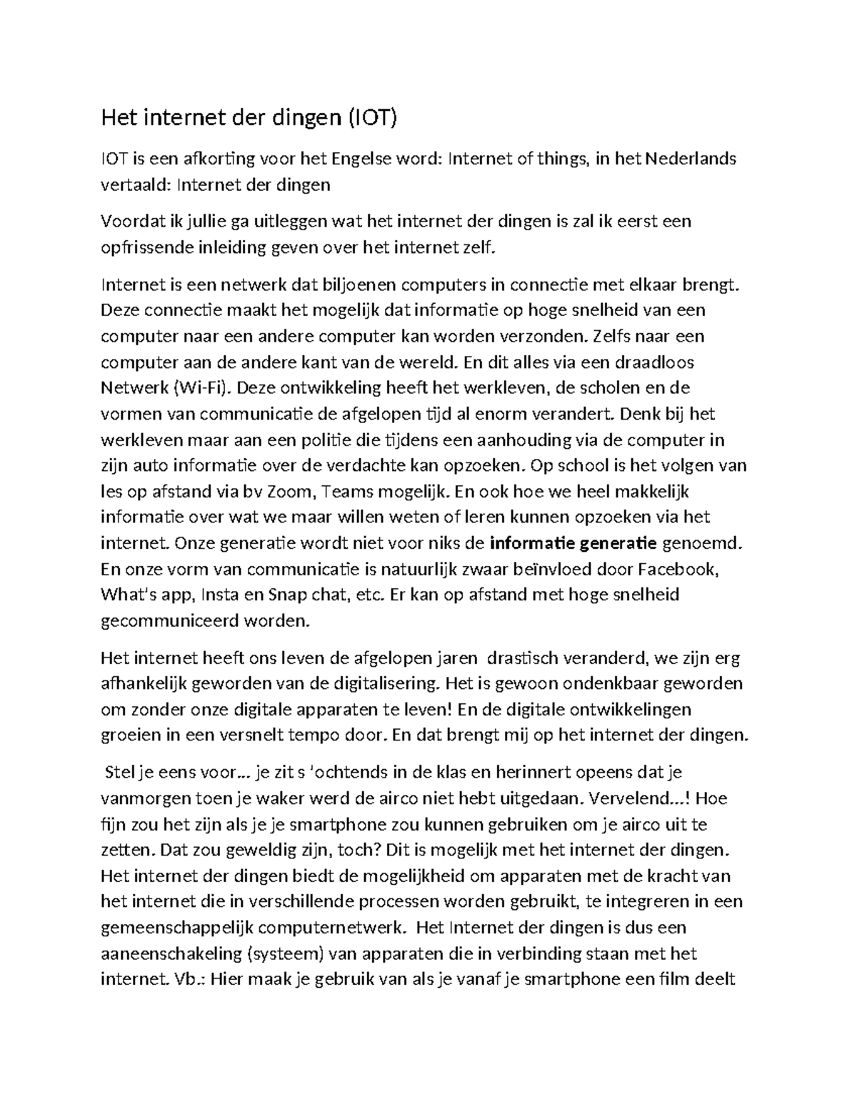 Ned spreekbeurt iot summary essentials of information systems het