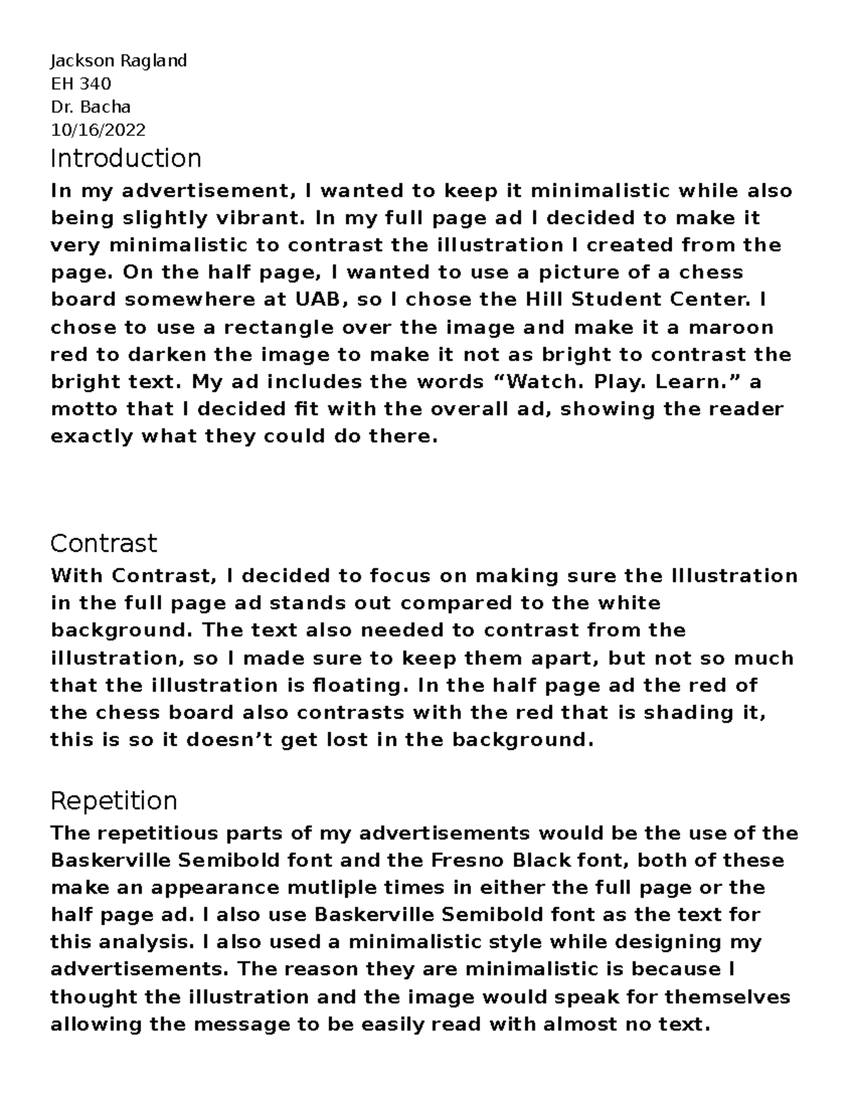 Full Bleed Ad Rhetorical Analysis - Jackson Ragland EH 340 Dr. Bacha 10 ...