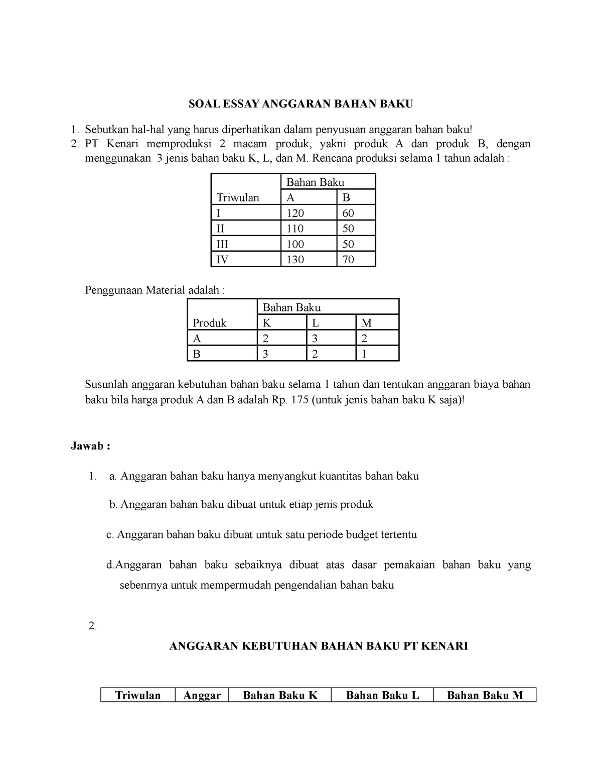 contoh soal essay ekonomi