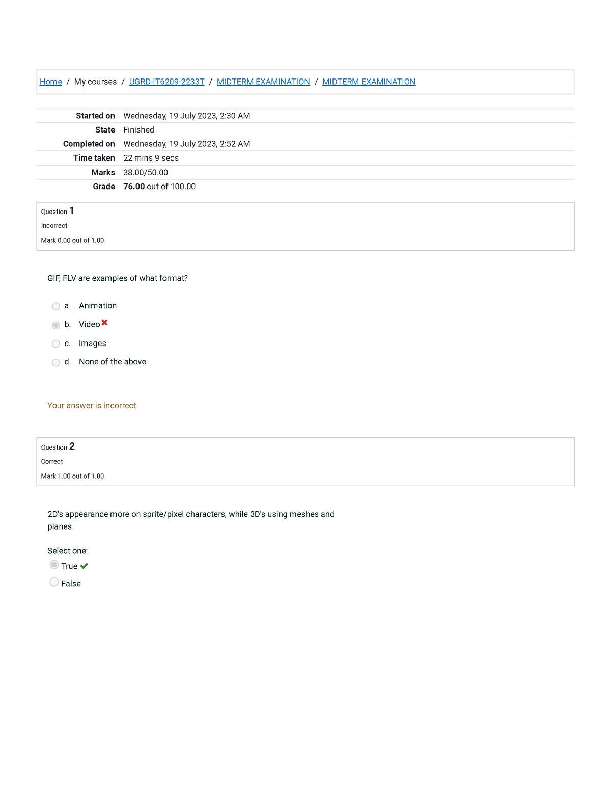 IT6209 Midterm Examination 1st Attempt Review - Home / My Courses ...