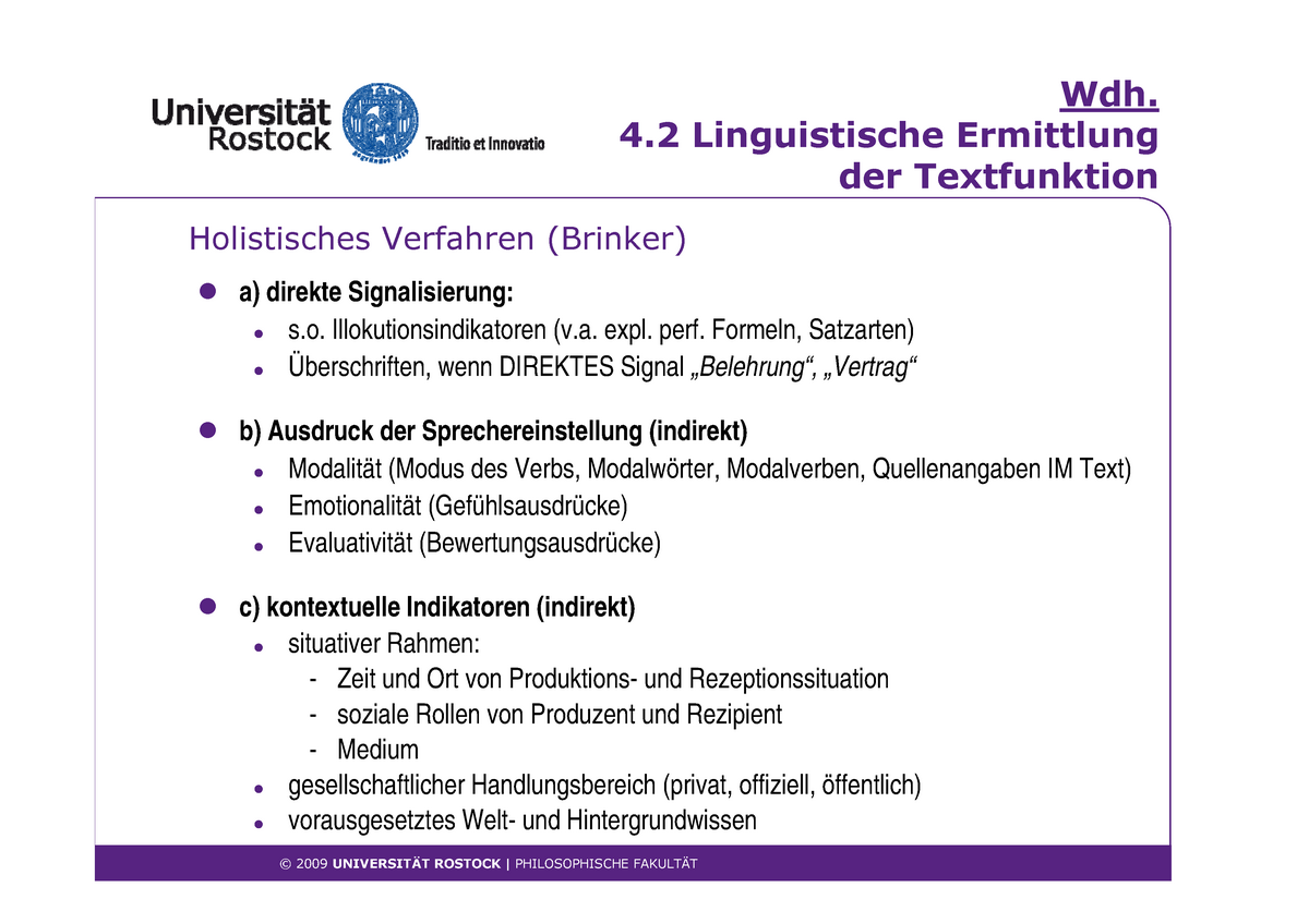 Einführung In Die Textlinguistik Und Pragmatik 7 - StuDocu