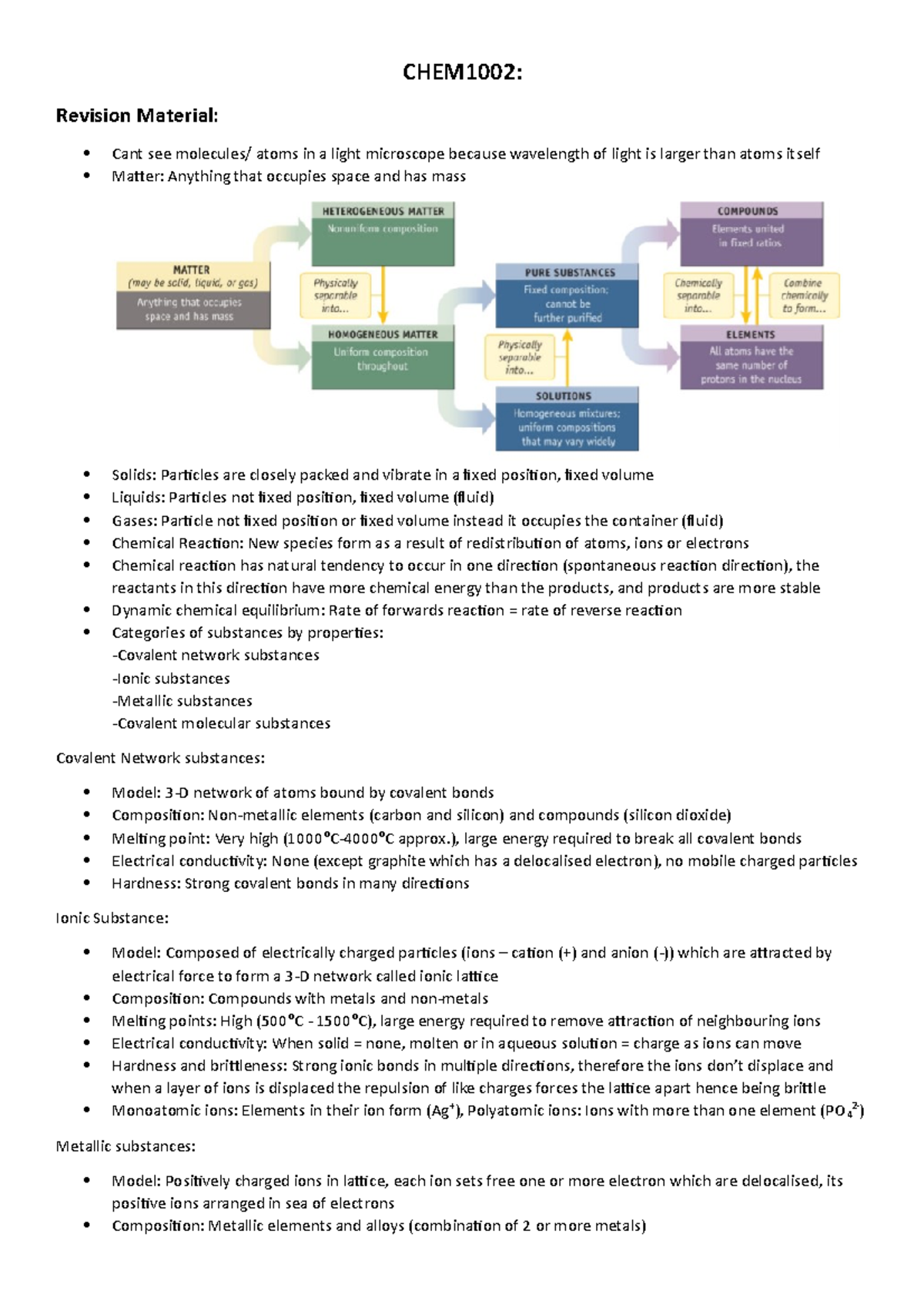 CHEM1002 - Lecture notes - CHEM1002: Revision Material: Cant see ...