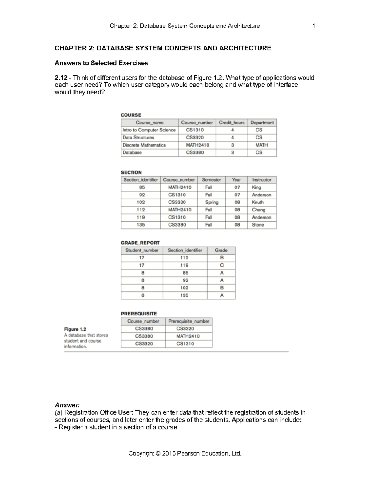 Chapter 2: Database System Concepts and Architecture - Chapter 2 ...