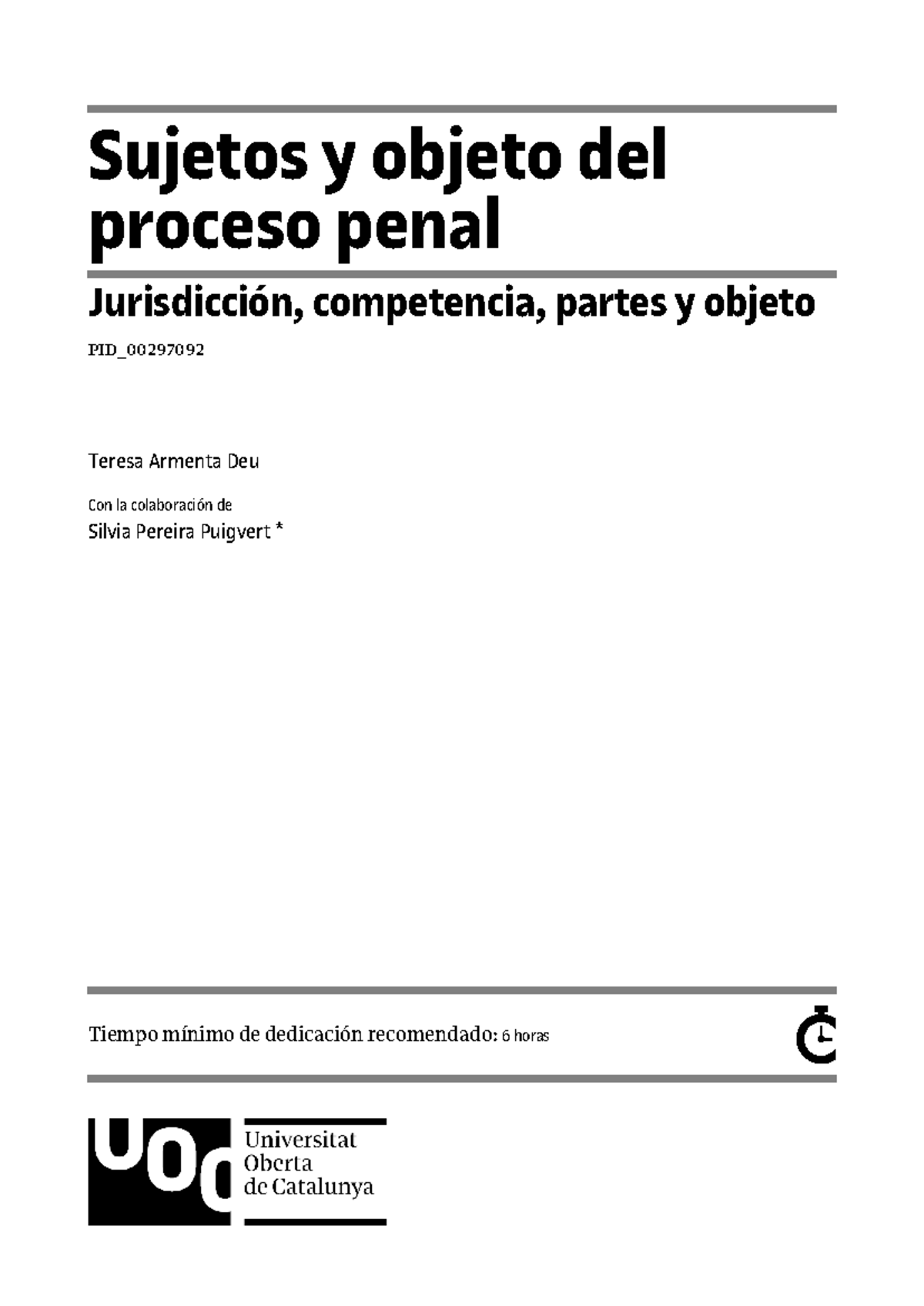 Modulo 1-Sujetos y objeto - Sujetos y objeto del proceso penal ...