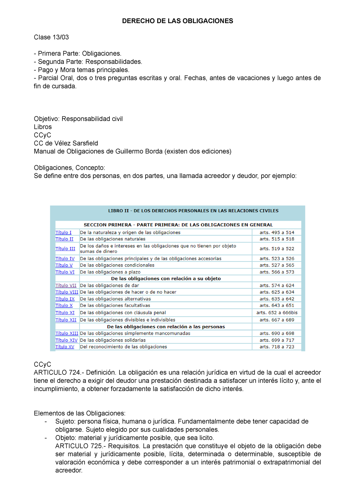 Derecho De Las Obligaciones - Apuntes - DERECHO DE LAS OBLIGACIONES ...